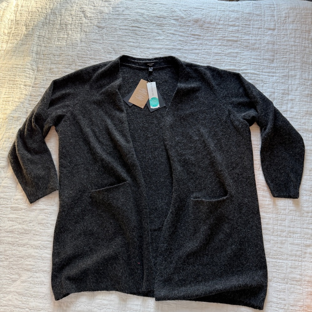 Vero Moda Curve Sallie Textured Cardigan Sweater Black Grey 2X NWT NEW